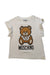 A White Short Sleeve T Shirts from Moschino in size 3T for girl. (Front View)