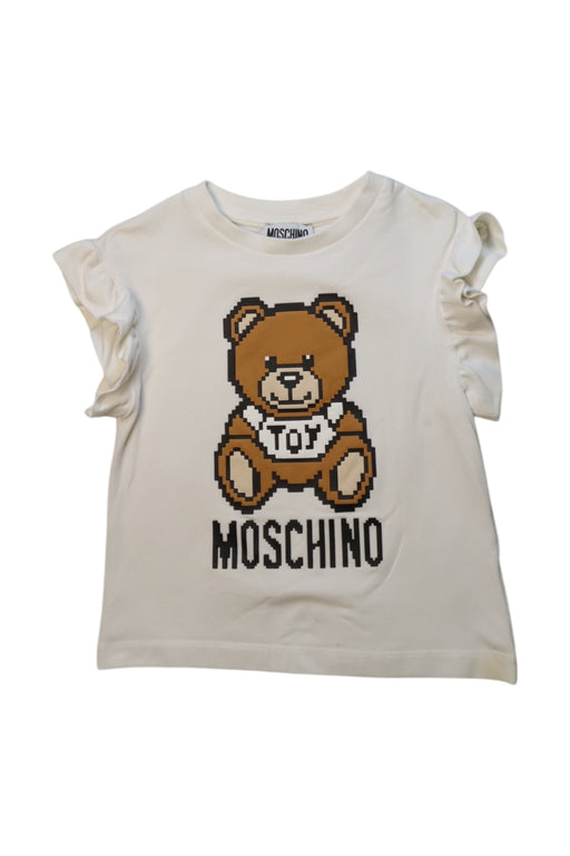 A White Short Sleeve T Shirts from Moschino in size 3T for girl. (Front View)