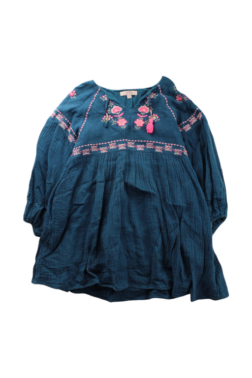 A Blue Long Sleeve Dresses from Louise Misha in size 6T for girl. (Front View)