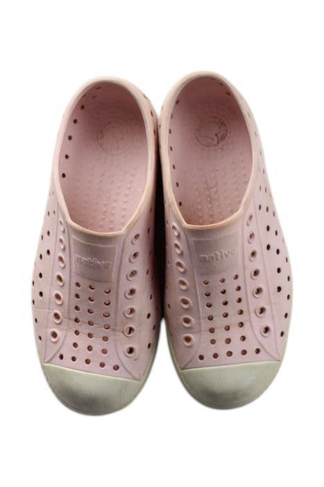 A Pink Aqua Shoes from Native Shoes in size 6T for neutral. (Back View)