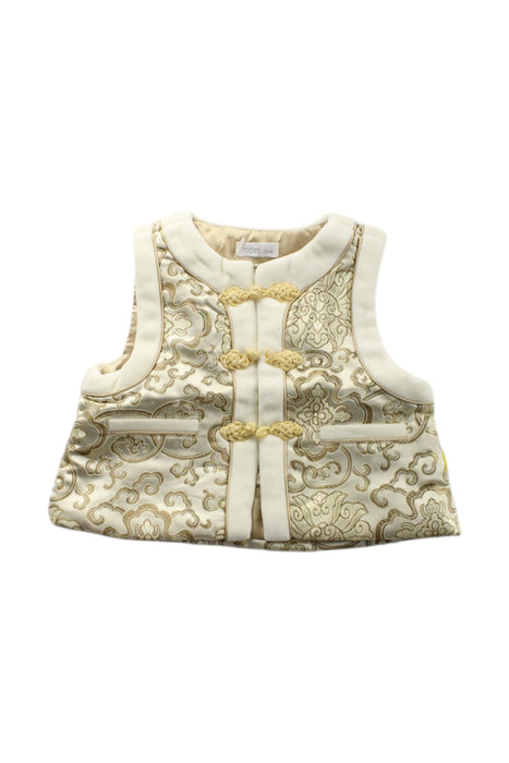 A Gold Dress Up Vests from Mides in size 6-12M for neutral. (Front View)