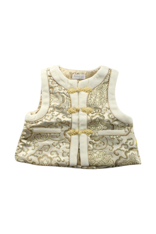 A Gold Dress Up Vests from Mides in size 6-12M for neutral. (Front View)