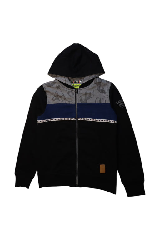 A Black Zippered Sweatshirts from Desigual in size 7Y for boy. (Front View)
