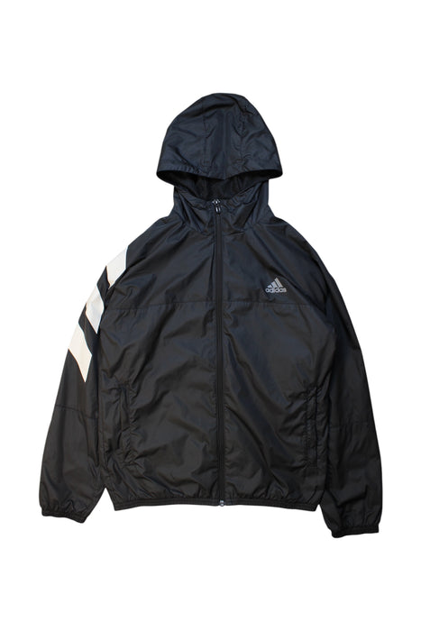 A Black Rain Jackets from Adidas in size 12Y for neutral. (Front View)