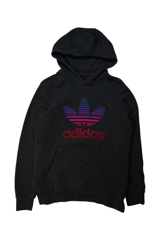A Black Hooded Sweatshirts from Adidas in size 14Y for neutral. (Front View)