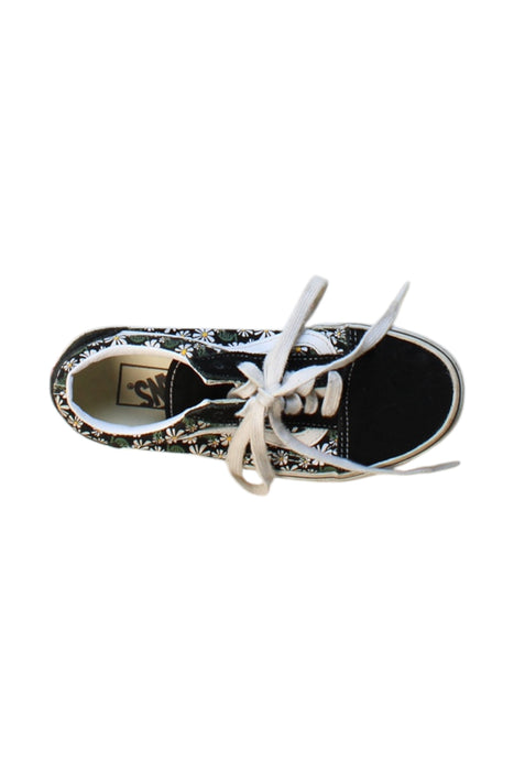 A Black Sneakers from Vans in size 10Y for girl. (Front View)