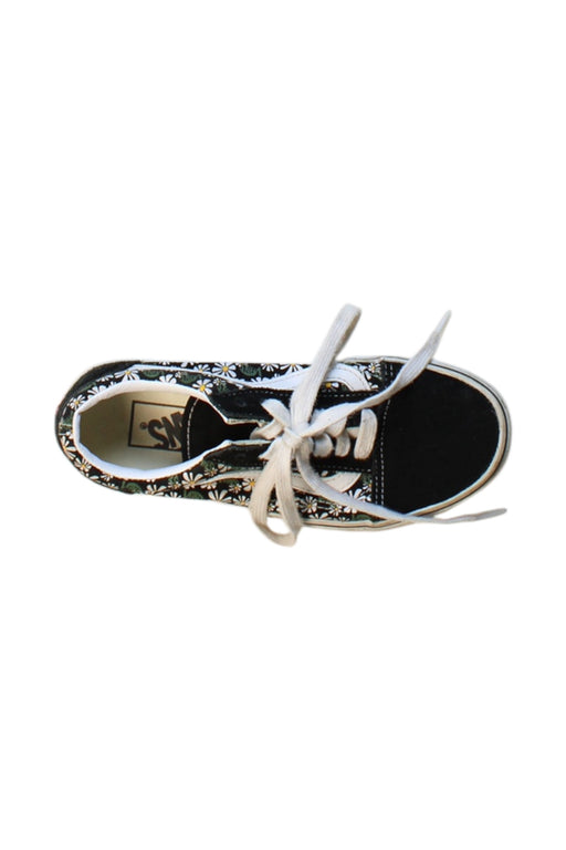 A Black Sneakers from Vans in size 10Y for girl. (Front View)