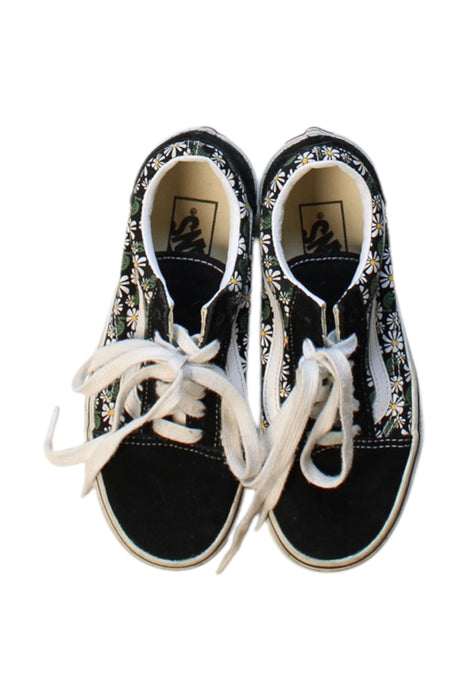 A Black Sneakers from Vans in size 10Y for girl. (Back View)