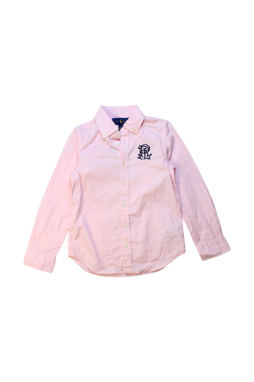 A Pink Long Sleeve Shirts from Ralph Lauren in size 5T for girl. (Front View)