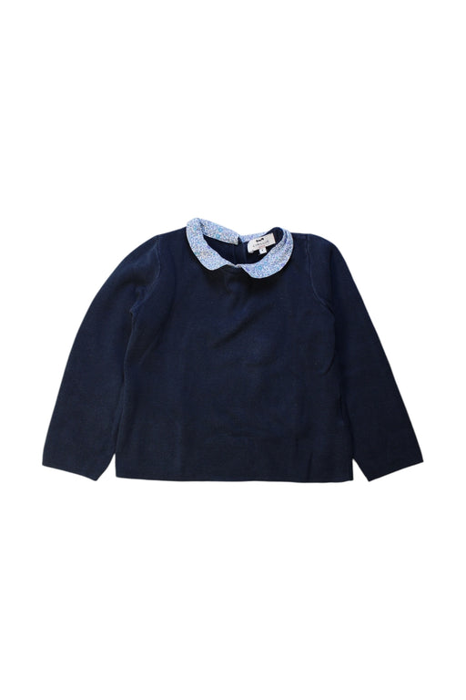 A Navy Long Sleeve Tops from Cyrillus in size 6T for girl. (Front View)