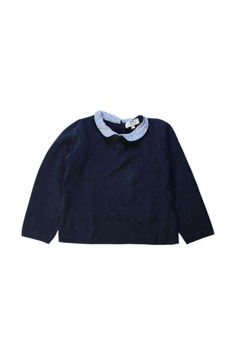 A Navy Long Sleeve Tops from Cyrillus in size 6T for girl. (Front View)