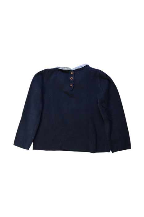 A Navy Long Sleeve Tops from Cyrillus in size 6T for girl. (Back View)