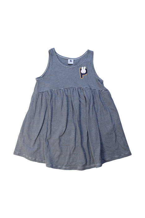 A Blue Sleeveless Dresses from Petit Bateau in size 4T for girl. (Front View)