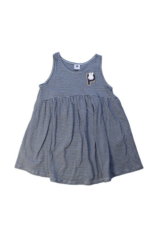 A Blue Sleeveless Dresses from Petit Bateau in size 4T for girl. (Front View)