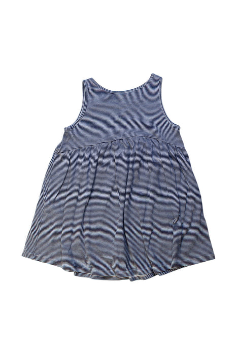 A Blue Sleeveless Dresses from Petit Bateau in size 4T for girl. (Back View)