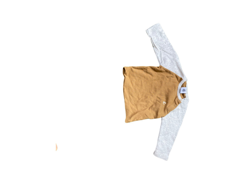 A Brown Long Sleeve Shirts from Petit Bateau in size 3-6M for boy. (Back View)