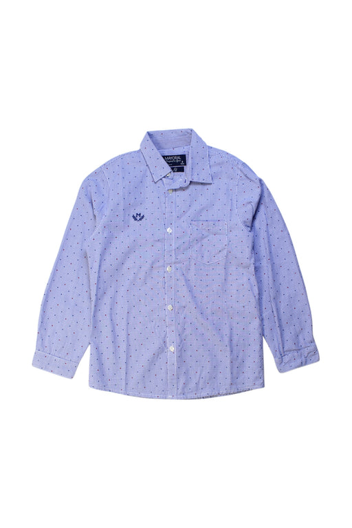 A Blue Long Sleeve Shirts from Mayoral in size 6T for boy. (Front View)