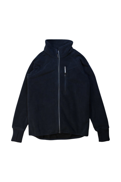 A Navy Zippered Sweatshirts from Polarn O. Pyret in size 8Y for boy. (Front View)