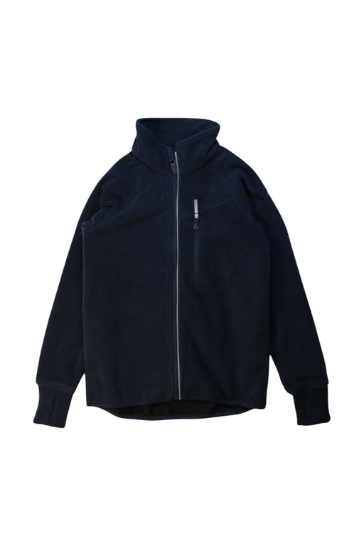A Navy Zippered Sweatshirts from Polarn O. Pyret in size 8Y for boy. (Front View)