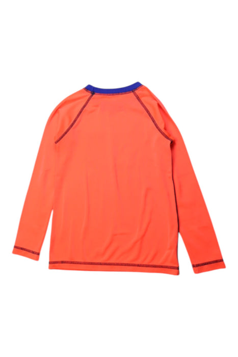 A Orange Rash Guards from Crewcuts in size 4T for boy. (Back View)