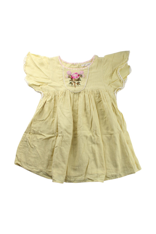 A Yellow Short Sleeve Dresses from Louise Misha in size 3T for girl. (Front View)
