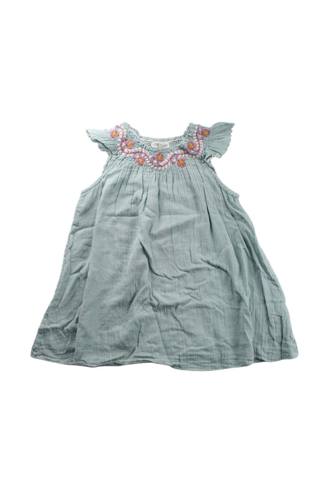 A Green Sleeveless Dresses from Louise Misha in size 4T for girl. (Front View)