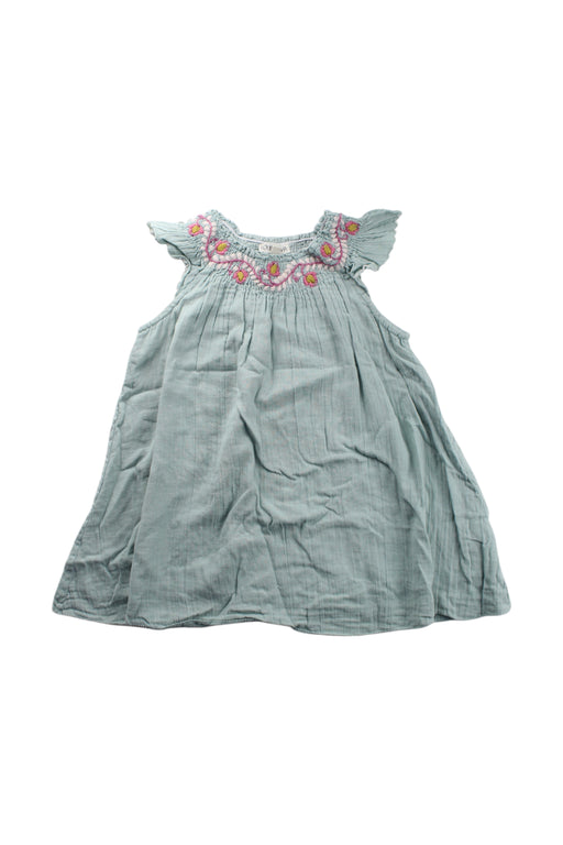 A Green Sleeveless Dresses from Louise Misha in size 4T for girl. (Front View)