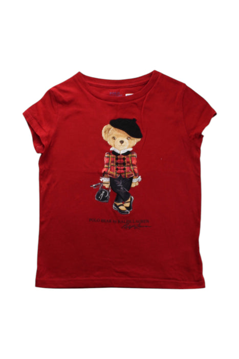 A Red Short Sleeve T Shirts from Polo Ralph Lauren in size 5T for neutral. (Front View)