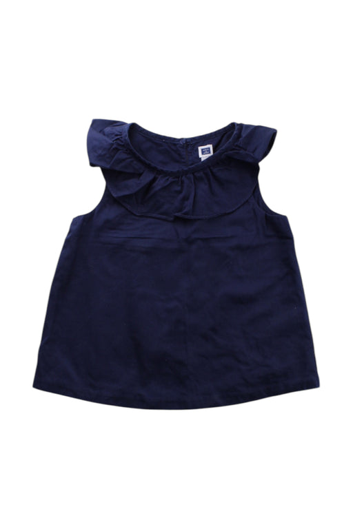 A Navy Sleeveless Tops from Janie & Jack in size 4T for girl. (Front View)