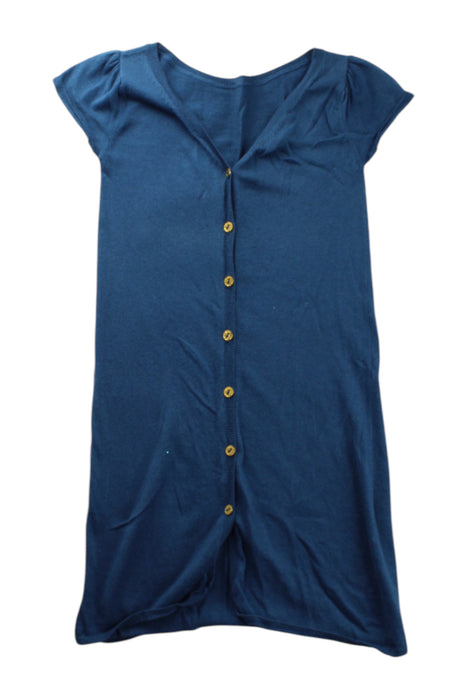 A Blue Short Sleeve Dresses from Excuse My French in size 4T for girl. (Front View)