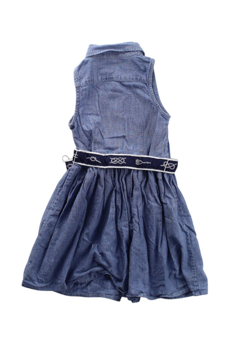 A Blue Sleeveless Dresses from Polo Ralph Lauren in size 4T for girl. (Back View)