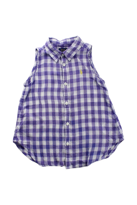 A Purple Sleeveless Shirts from Polo Ralph Lauren in size 4T for neutral. (Front View)