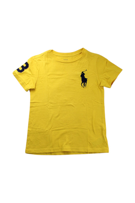 A Yellow Short Sleeve T Shirts from Polo Ralph Lauren in size 5T for boy. (Front View)