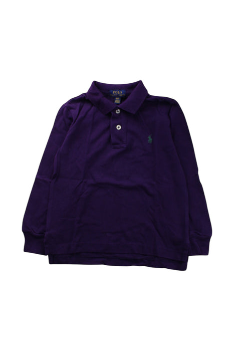 A Purple Long Sleeve Polos from Polo Ralph Lauren in size 4T for boy. (Front View)