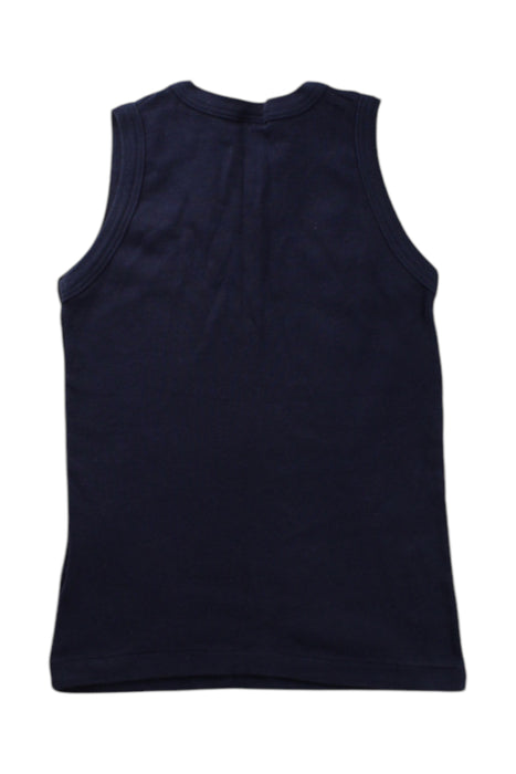 A Navy Sleeveless T Shirts from Petit Bateau in size 4T for boy. (Back View)