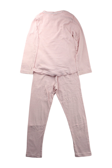 A Pink Pyjama Sets from Petit Bateau in size 6T for girl. (Back View)