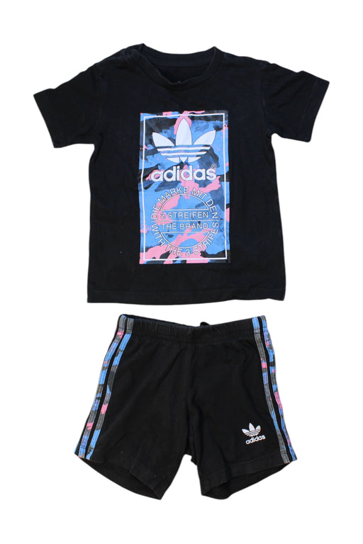 A Black Shorts Sets from Adidas in size 12-18M for boy. (Front View)