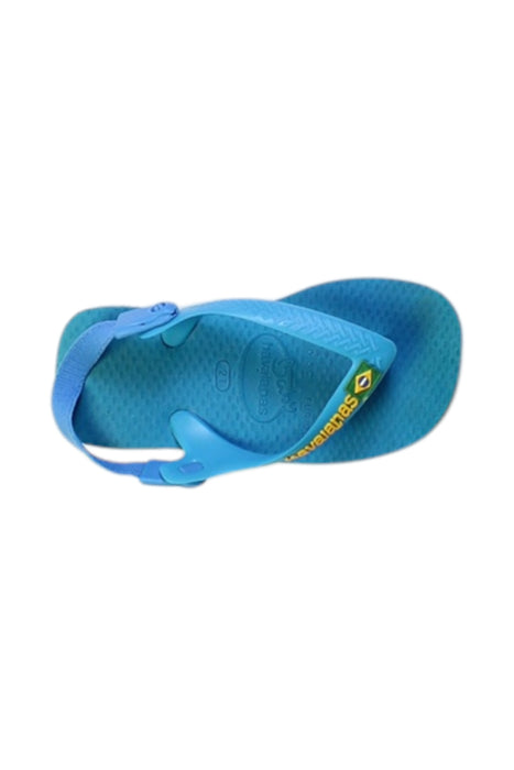 A Blue Flip Flops from Havaianas in size 12-18M for boy. (Front View)