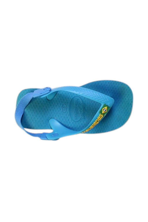 A Blue Flip Flops from Havaianas in size 12-18M for boy. (Front View)