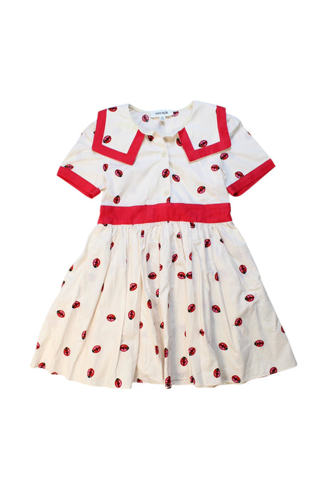 A White Short Sleeve Dresses from Bora Aksu in size 4T for girl. (Front View)