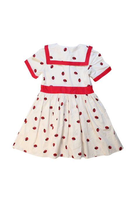 A White Short Sleeve Dresses from Bora Aksu in size 4T for girl. (Back View)