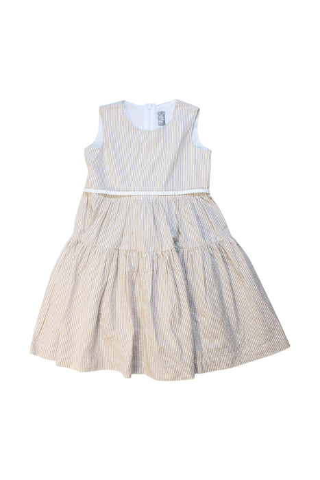 A Beige Sleeveless Dresses from Il Gufo in size 4T for girl. (Front View)