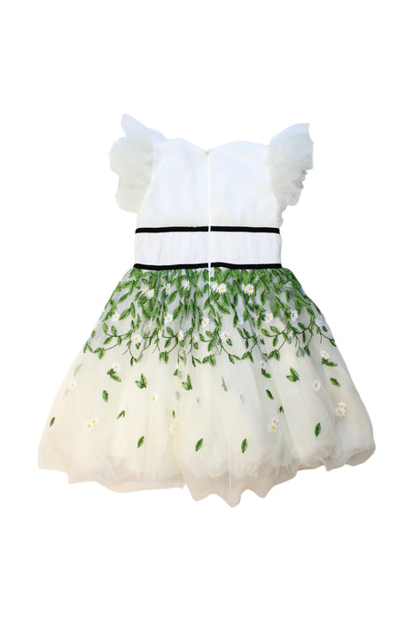 A Multicolour Sleeveless Dresses from Monnalisa in size 6T for girl. (Back View)