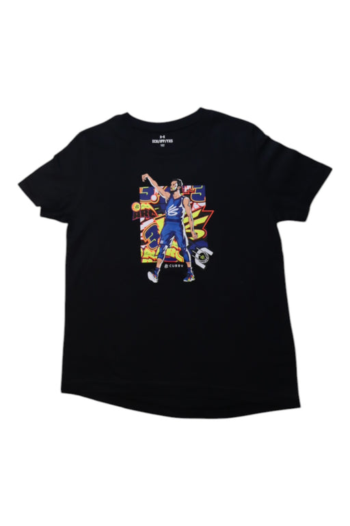 A Black Short Sleeve T Shirts from Under Armour in size 7Y for boy. (Front View)