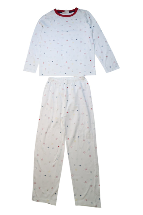 A White Pyjama Sets from The Little White Company in size 5T for boy. (Front View)