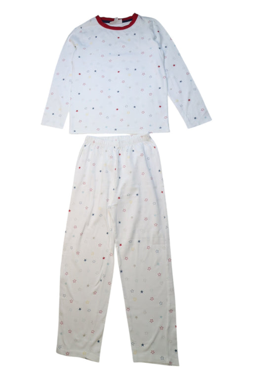 A White Pyjama Sets from The Little White Company in size 5T for boy. (Front View)