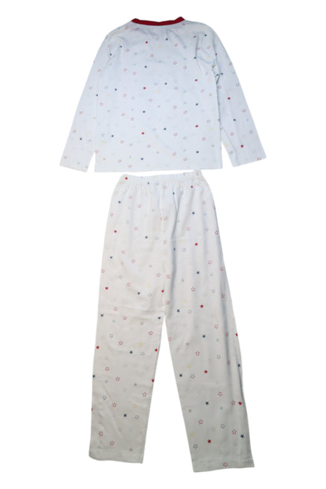 A White Pyjama Sets from The Little White Company in size 5T for boy. (Back View)