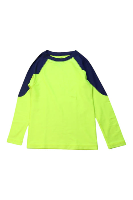 A Green Rash Guards from Crewcuts in size 4T for boy. (Front View)