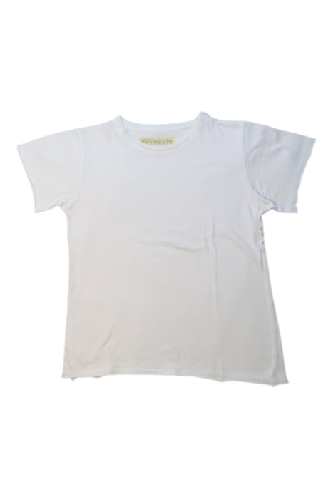 A White Short Sleeve T Shirts from Mini Mioche in size 5T for boy. (Front View)