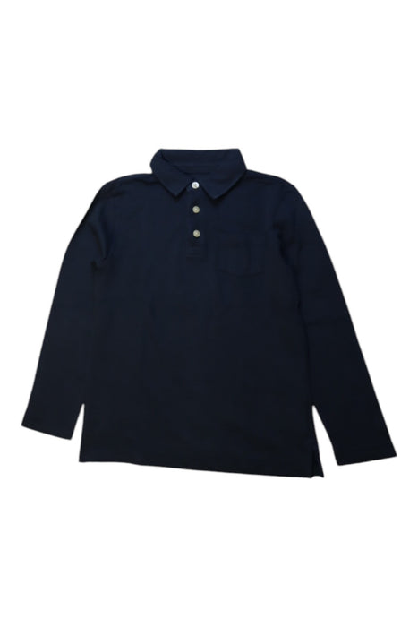 A Navy Long Sleeve Polos from Crewcuts in size 4T for boy. (Front View)
